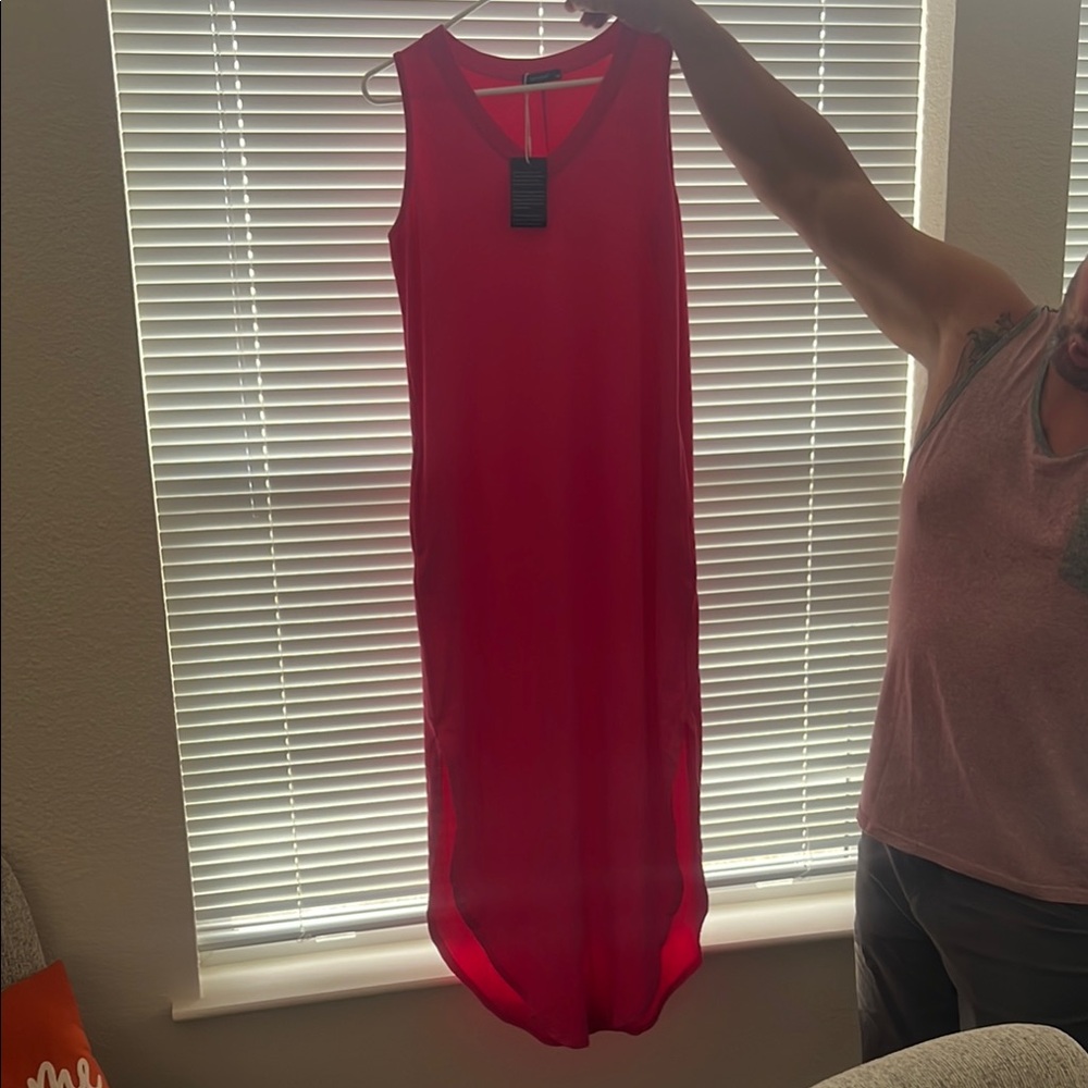 Pink Sleeveless Sheath Maxi Dress for Night Out